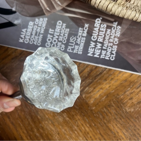 Vintage Elegant Glass Crystal Door Knob with Brass Accent - Picture 5 of 5